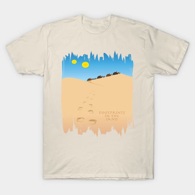 Foot Prints in the Sand T-Shirt by Reckless Productions